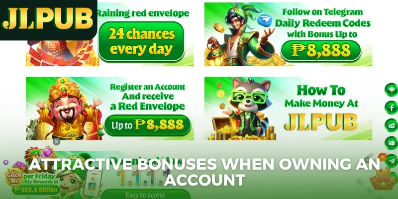 Attractive bonuses when owning an account