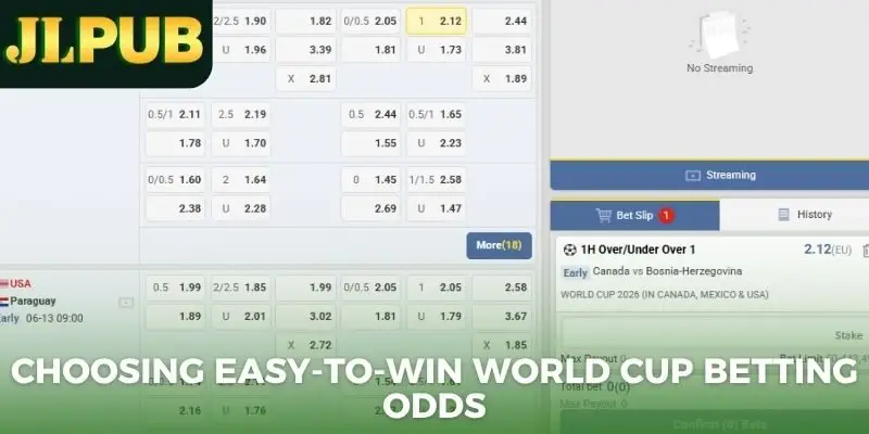 Choosing easy-to-win World Cup betting odds
