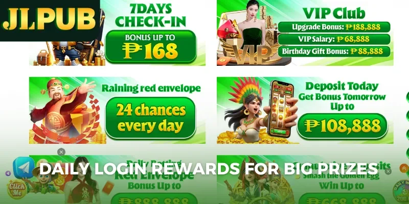 Daily login rewards for big prizes
