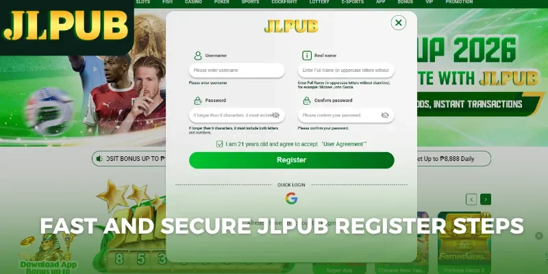 Fast and secure JLPUB Register steps