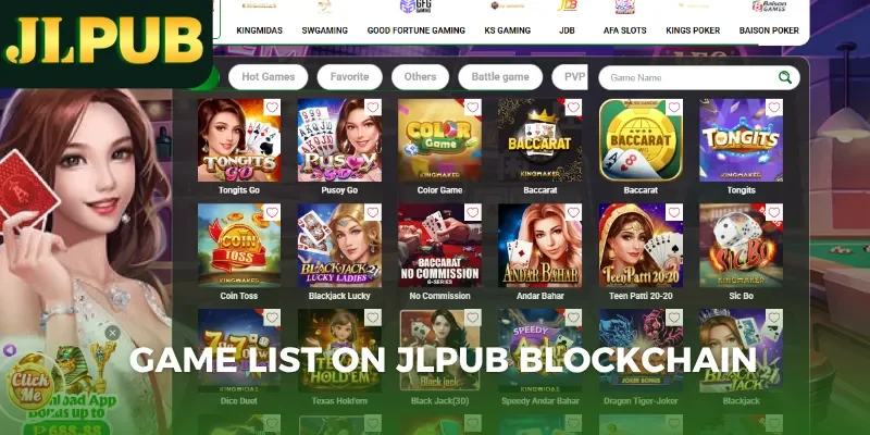 Game list on JLPUB blockchain
