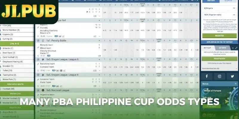 Many PBA Philippine Cup odds types