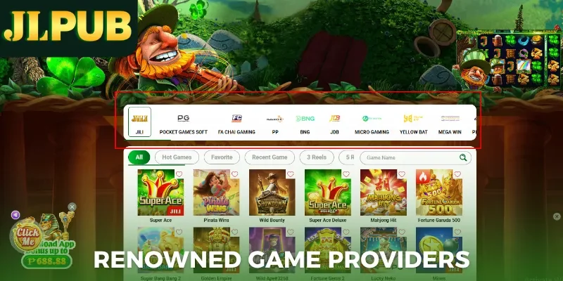 Renowned game providers