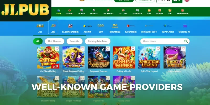 Well-known game providers